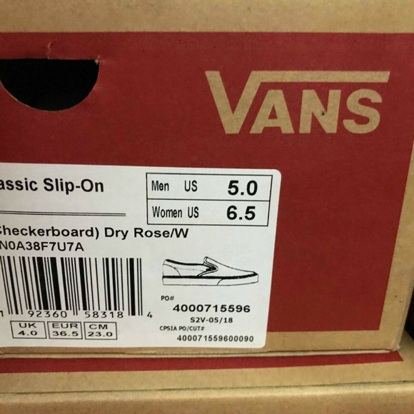 Vans Women’s Classic Slip-On Checkerboard Dry Rose - Picture 8 of 8